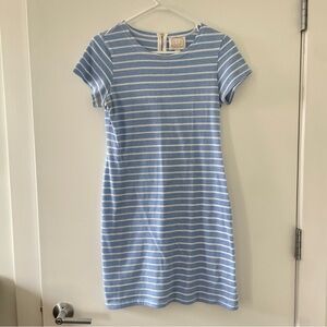 Striped Blue & White Short Sleeve Dress Sail to Sable